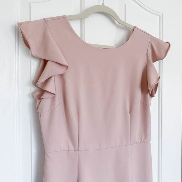 TCEC Dress Womens Blush Pink Ruffle Mini Party Dress Cocktail Bridal Wedding - Picture 2 of 7